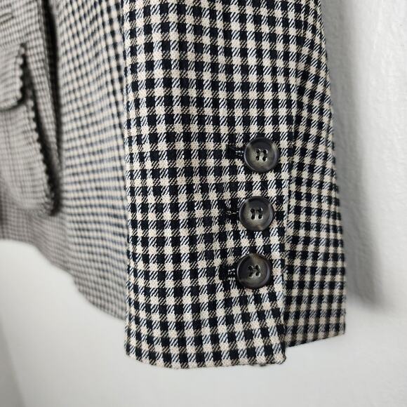 NEW Pearl by Lela Rose Black Checkered Plaid Houndstooth Blazer Jacket - Picture 11 of 11
